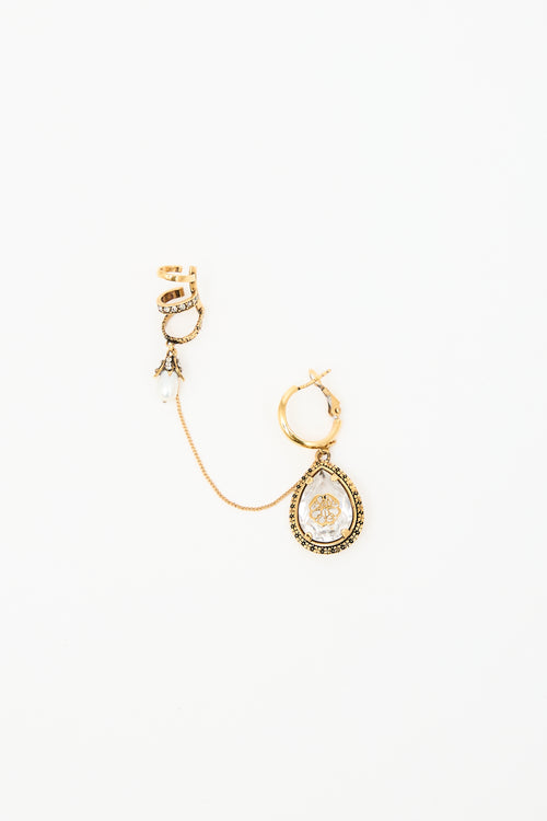 McQueen Crystal Drop Cuff Earring