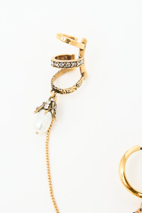 McQueen Crystal Drop Cuff Earring