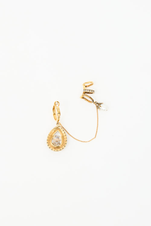 McQueen Crystal Drop Cuff Earring
