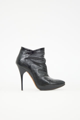 McQueen Debossed Leather Boot