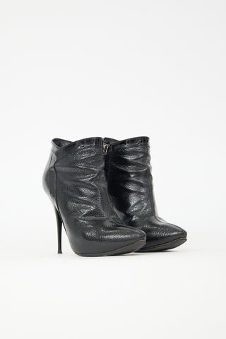 McQueen Debossed Leather Boot