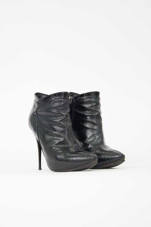 McQueen Debossed Leather Boot