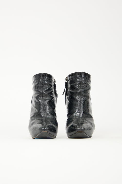 McQueen Debossed Leather Boot