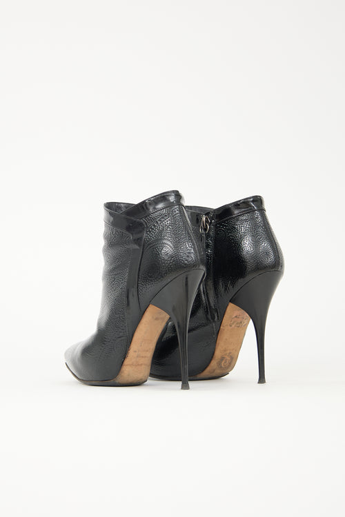 McQueen Debossed Leather Boot