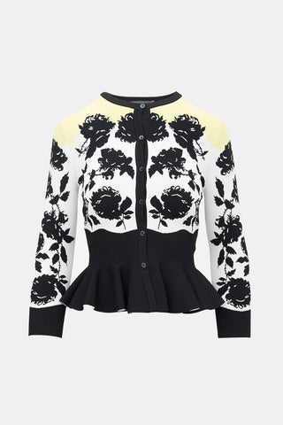 McQueen Floral Intarsia Cardigan