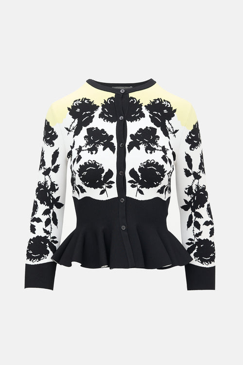 McQueen Floral Intarsia Cardigan