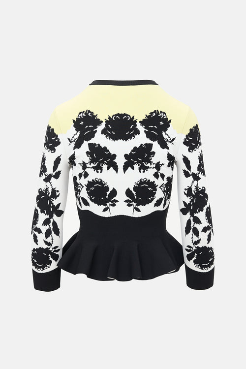 McQueen Floral Intarsia Cardigan