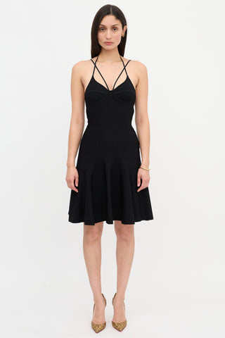McQueen Flounce Hem Bustier Dress