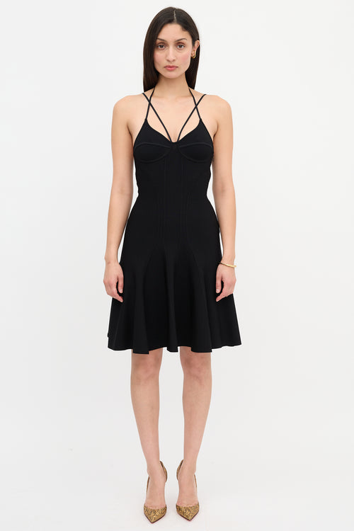 McQueen Flounce Hem Bustier Dress