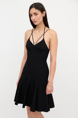 McQueen Flounce Hem Bustier Dress