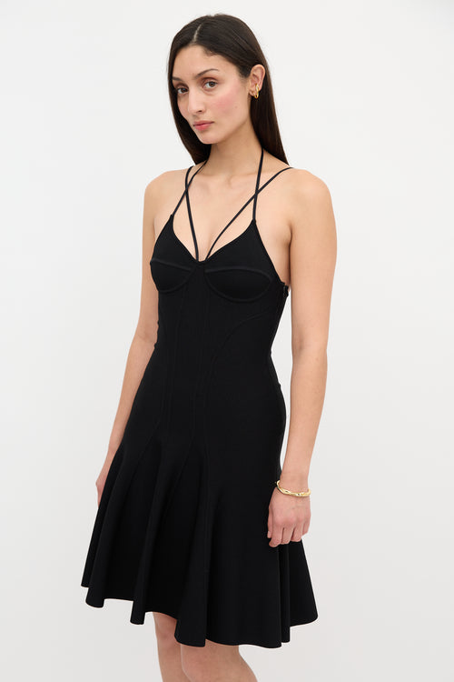 McQueen Flounce Hem Bustier Dress