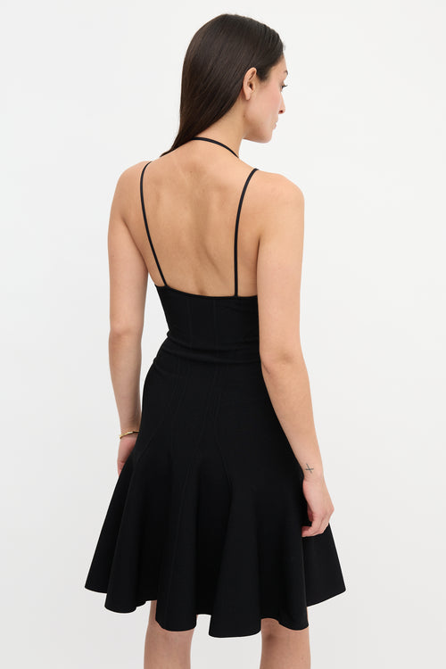 McQueen Flounce Hem Bustier Dress