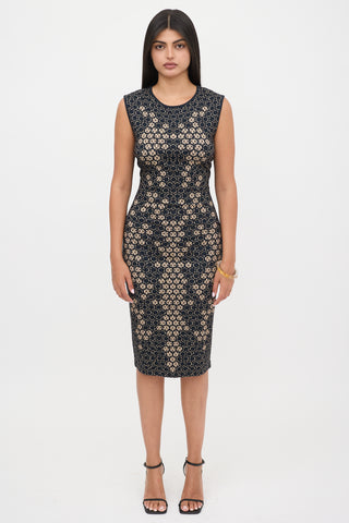 McQueen Jersey Honeycomb Dress