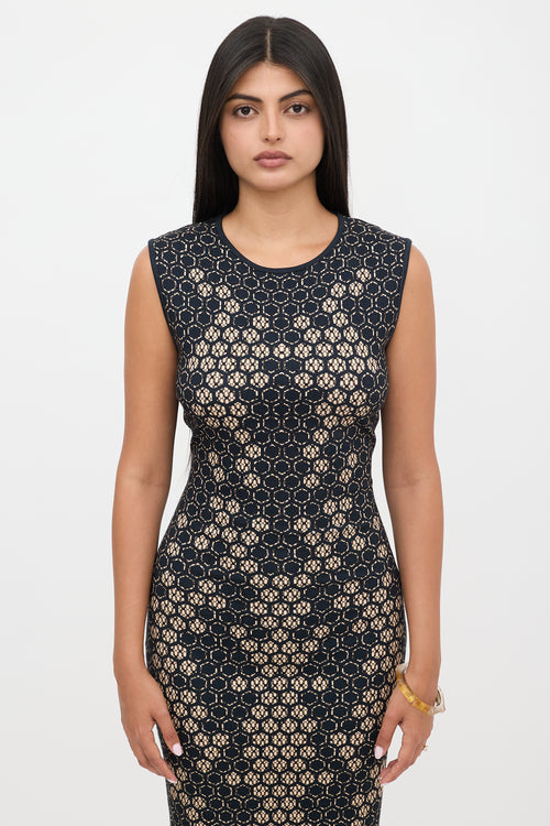 McQueen Jersey Honeycomb Dress