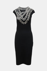 McQueen Knit Intarsia Midi Dress