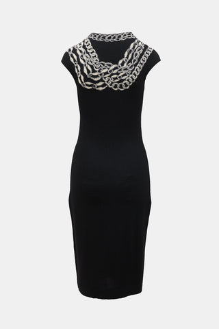 McQueen Knit Intarsia Midi Dress