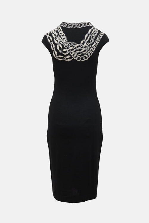 McQueen Knit Intarsia Midi Dress