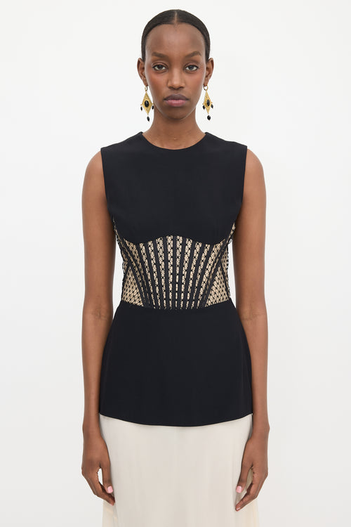 McQueen Lace Panelled Sleeveless Top