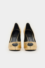 McQueen Leather Heart-Shaped Peep Toe Pump