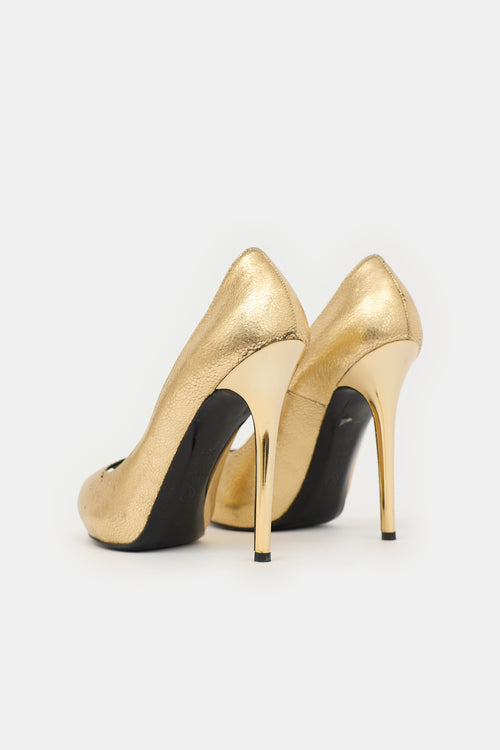 McQueen Leather Heart-Shaped Peep Toe Pump
