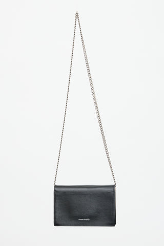McQueen Leather Small Skull Chain Flap Bag