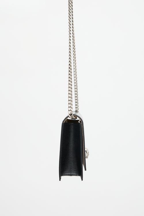 McQueen Leather Small Skull Chain Flap Bag