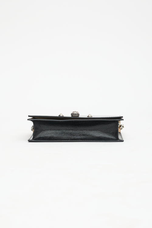 McQueen Leather Small Skull Chain Flap Bag