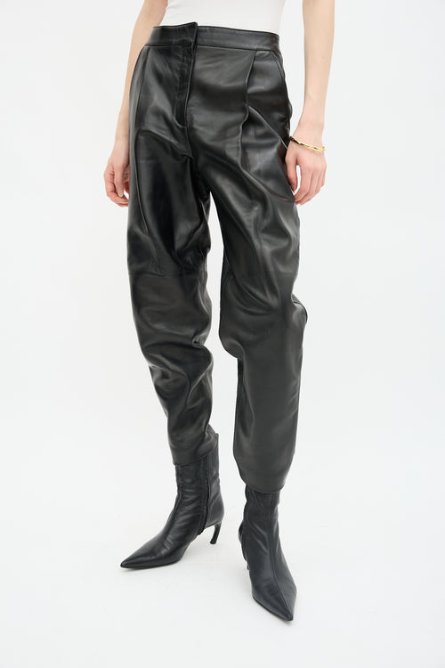 Leather Tapered Leg Trouser