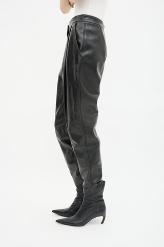 Leather Tapered Leg Trouser