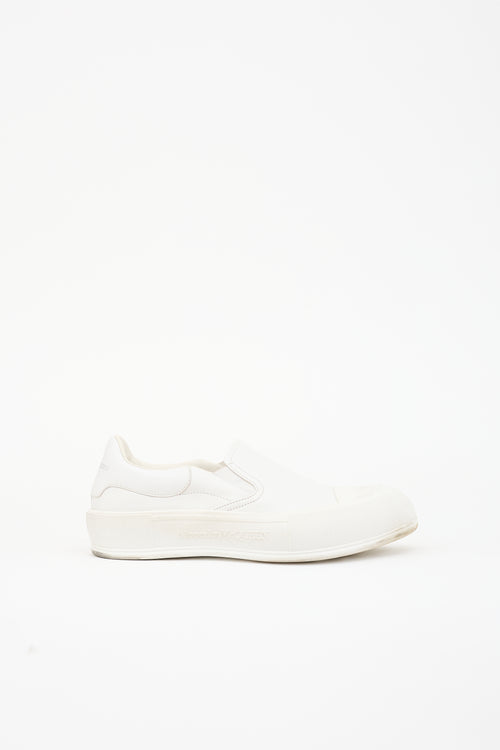 McQueen Leather Deck Skate Plimsoll Sneaker