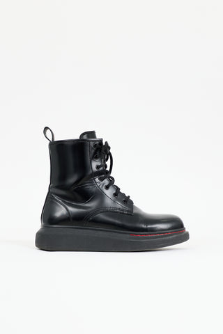McQueen Leather Hybrid Combat Boot