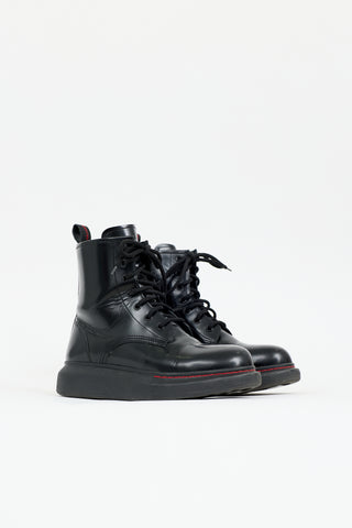 McQueen Leather Hybrid Combat Boot