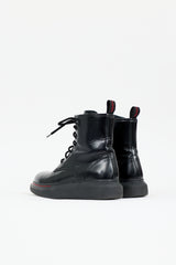 McQueen Leather Hybrid Combat Boot