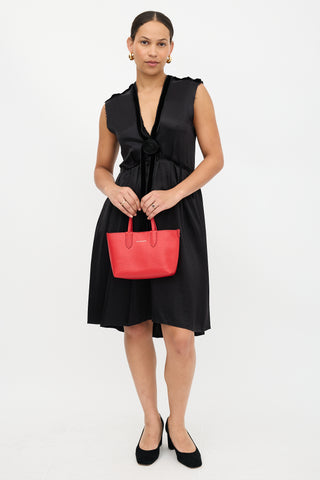 McQueen Leather Mini Shopper Tote Bag