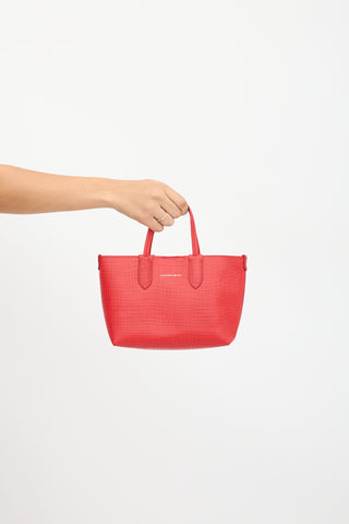 McQueen Leather Mini Shopper Tote Bag