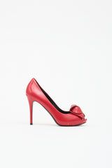 McQueen Leather Peep Toe Pump
