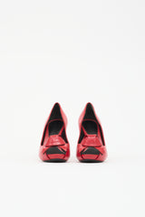 McQueen Leather Peep Toe Pump