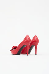 McQueen Leather Peep Toe Pump