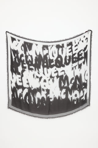 McQueen Logo Graffiti Scarf