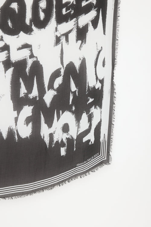 McQueen Logo Graffiti Scarf