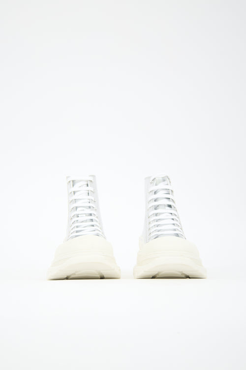 McQueen Metallic Leather Tread Slick Sneaker