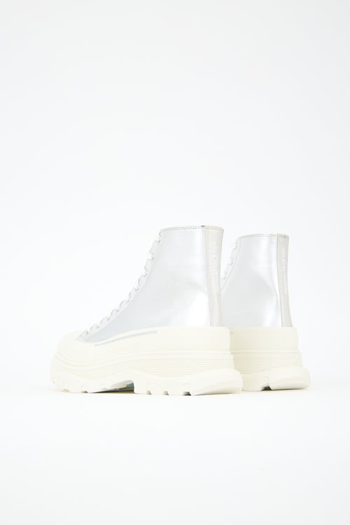 McQueen Metallic Leather Tread Slick Sneaker