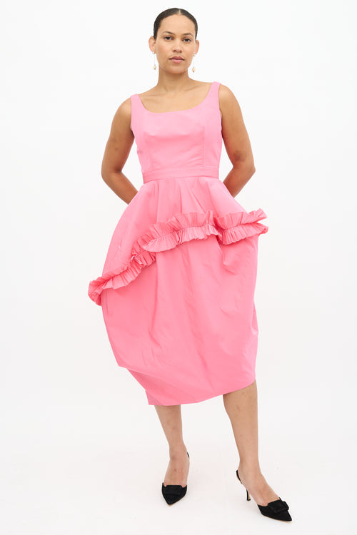 McQueen Polyfaille Ruffle Dress