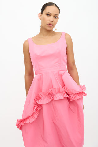 McQueen Polyfaille Ruffle Dress