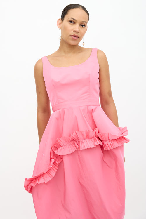 McQueen Polyfaille Ruffle Dress