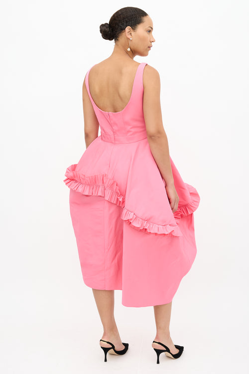 McQueen Polyfaille Ruffle Dress