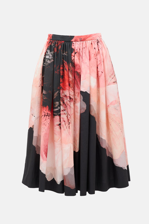 McQueen Poplin Printed Midi Skirt