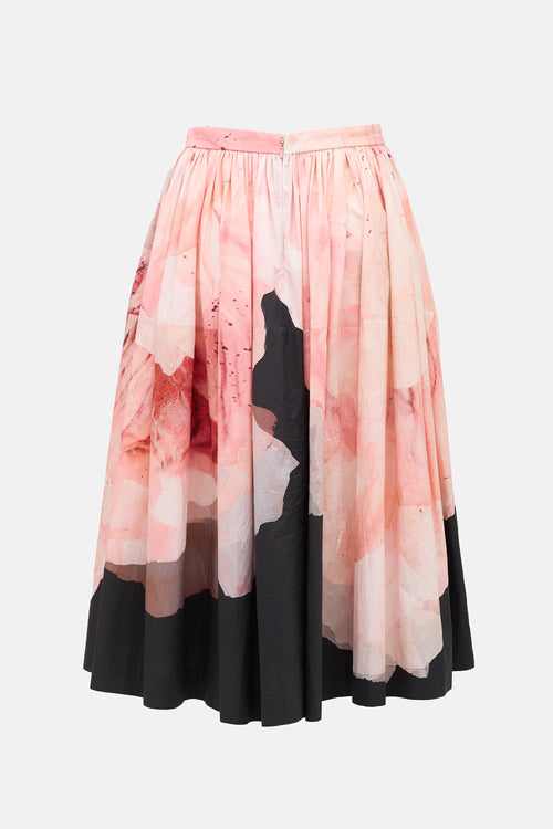 McQueen Poplin Printed Midi Skirt