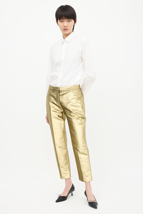 McQueen Pre-Fall 2020 Metallic Moiré Pant