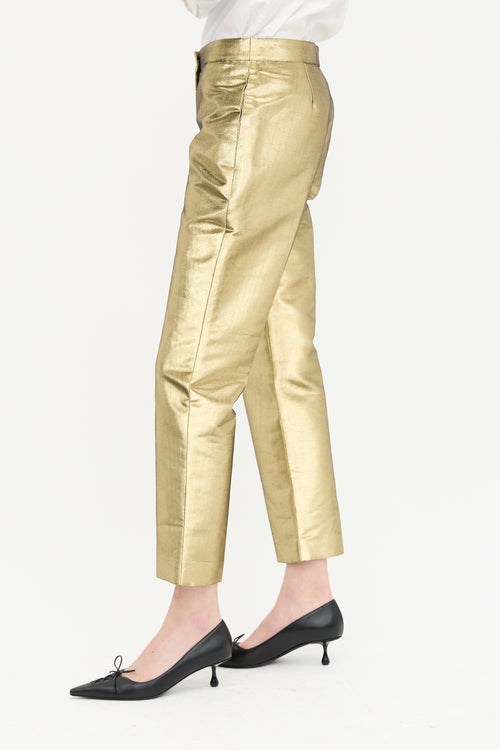 McQueen Pre-Fall 2020 Metallic Moiré Pant